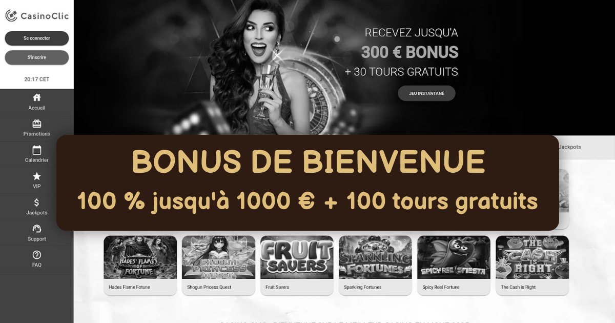 Casino Clic welcome bonus